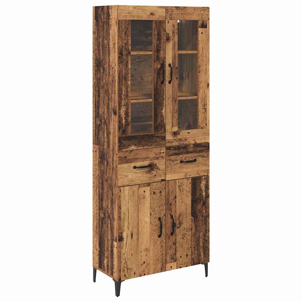 vidaXL Highboard Wandmontiert Altholz 69,5 x 34 x 180 cm Holzwerkstoff