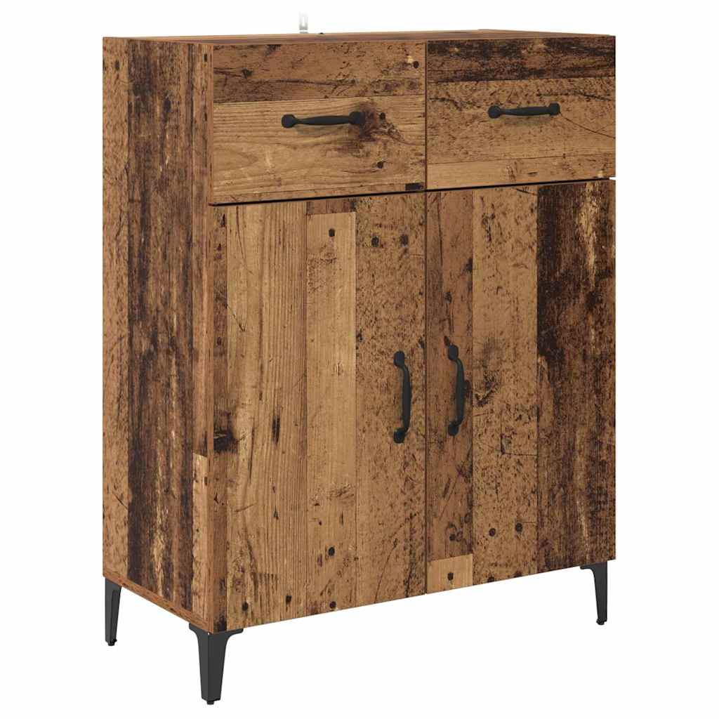 vidaXL Highboard Wandmontiert Altholz 69,5 x 34 x 180 cm Holzwerkstoff