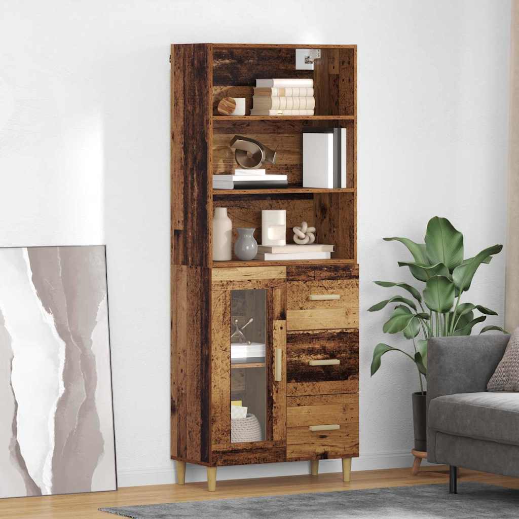 vidaXL Highboard Altholz 69,5 x 32,5 x 180 cm Holzwerkstoff