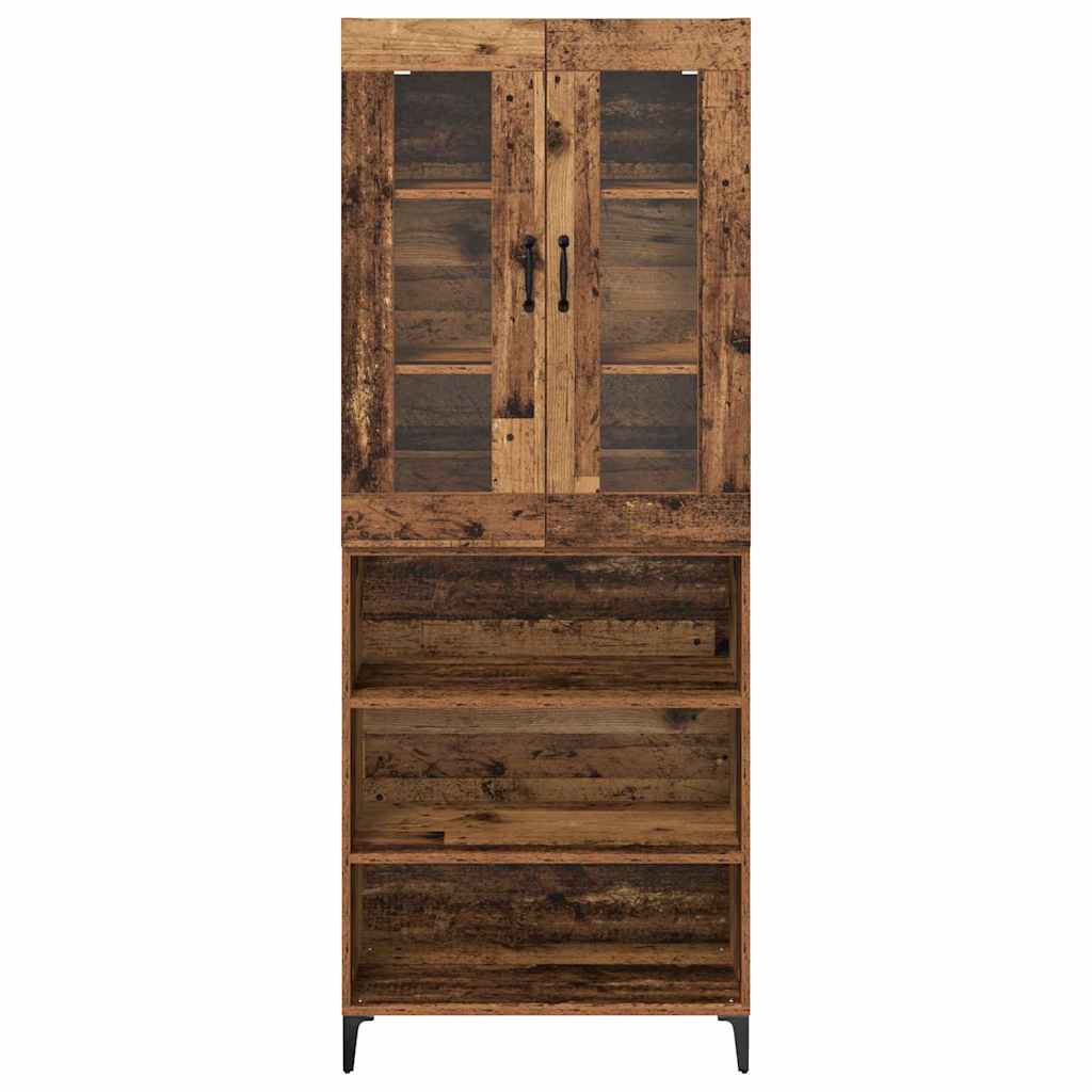 vidaXL Highboard Wandmontiert Altholz 69,5 x 34 x 180 cm Holzwerkstoff