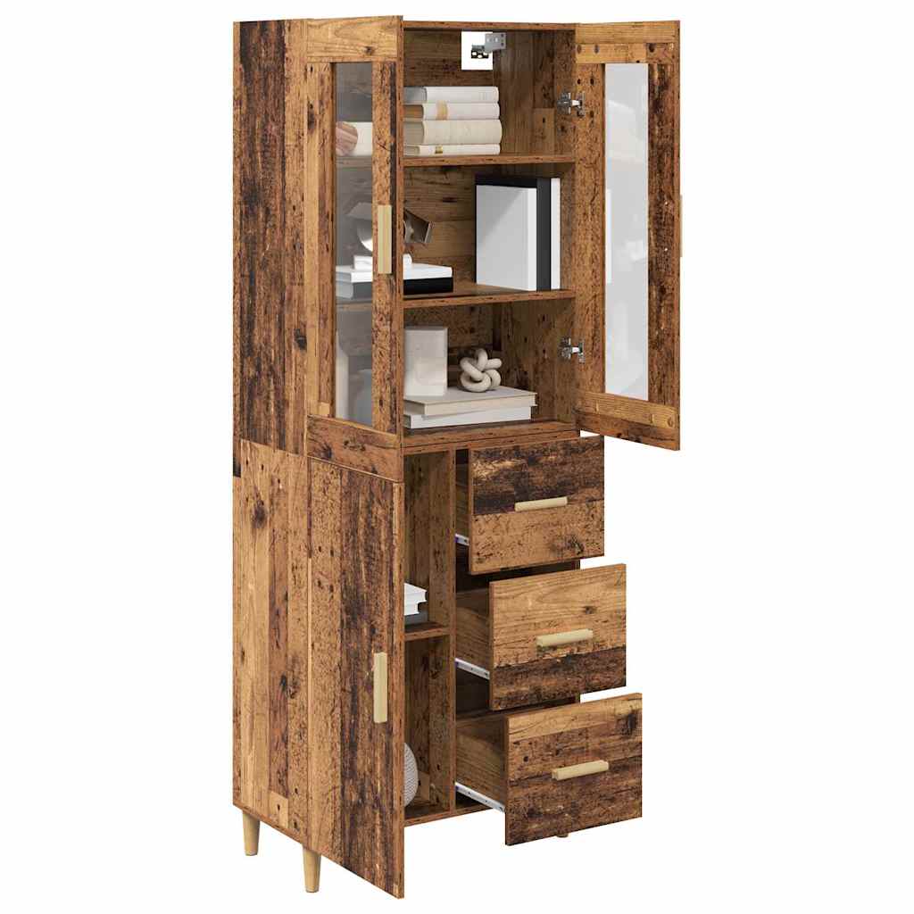 vidaXL Highboard Altholz 69,5 x 34 x 180 cm Holzwerkstoff
