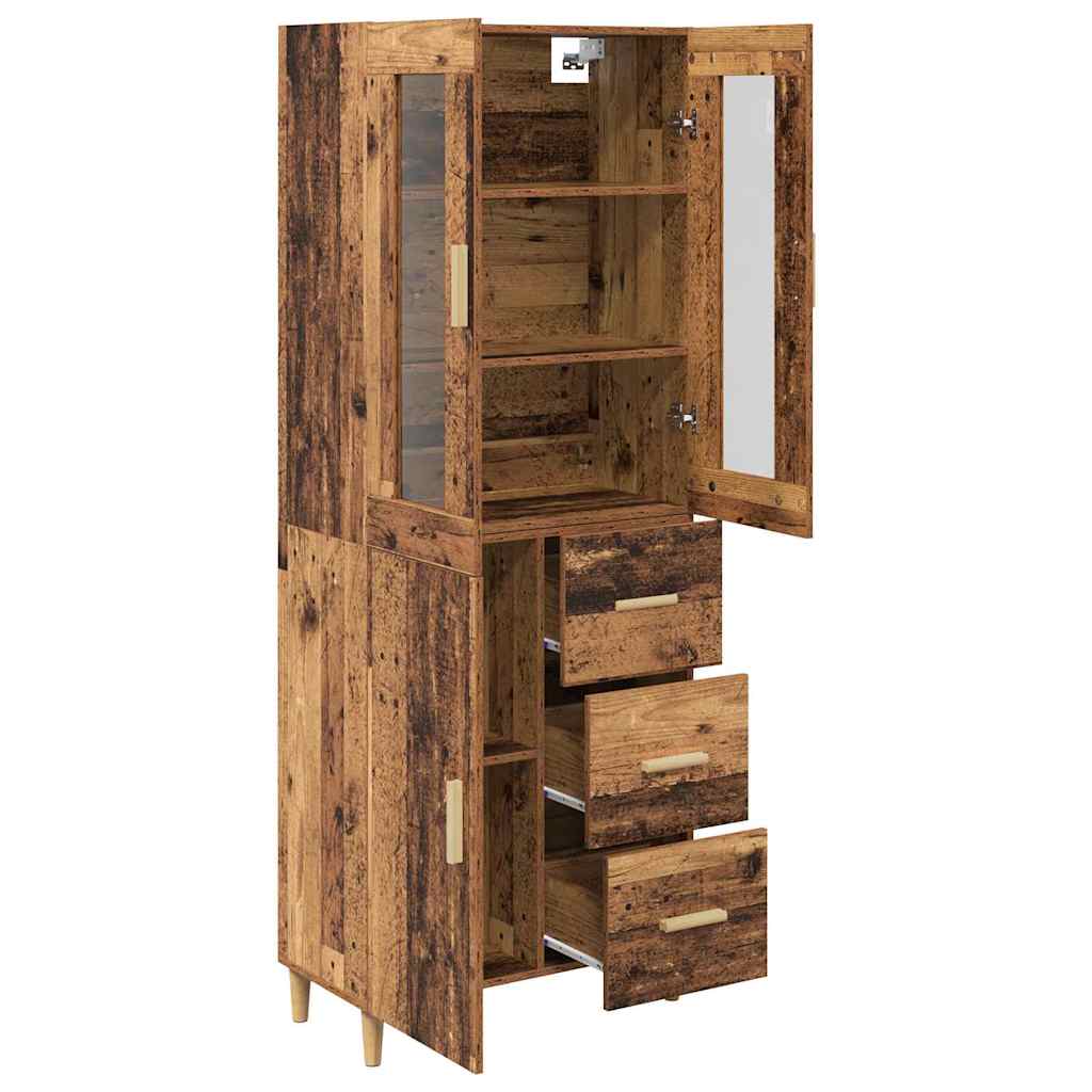 vidaXL Highboard Altholz 69,5 x 34 x 180 cm Holzwerkstoff