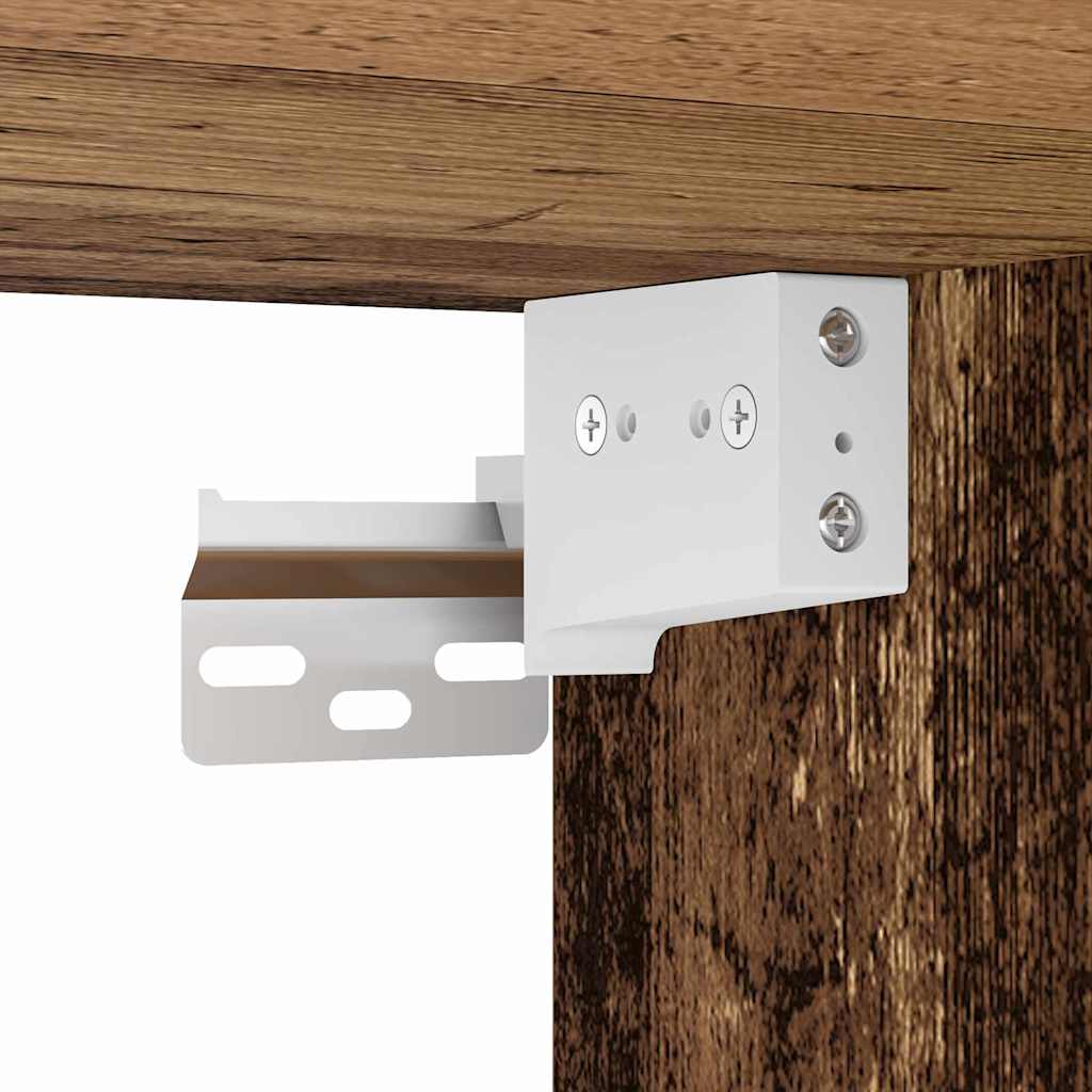 vidaXL Highboard Altholz 69,5 x 34 x 180 cm Engineered Wood und Glas