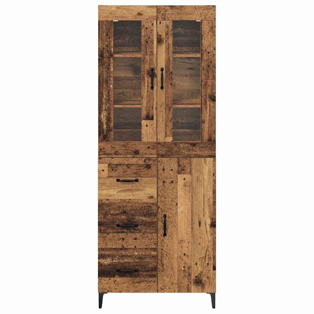 vidaXL Highboard Wandmontiert Altholz 69,5 x 34 x 180 cm Holzwerkstoff
