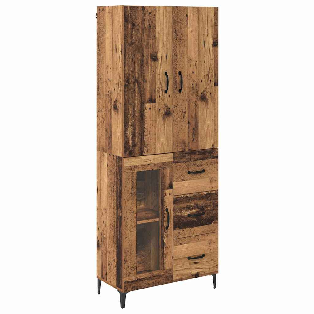 Highboard Wandmontiert Altholz 69,5 x 34 x 180 cm Holzwerkstoff
