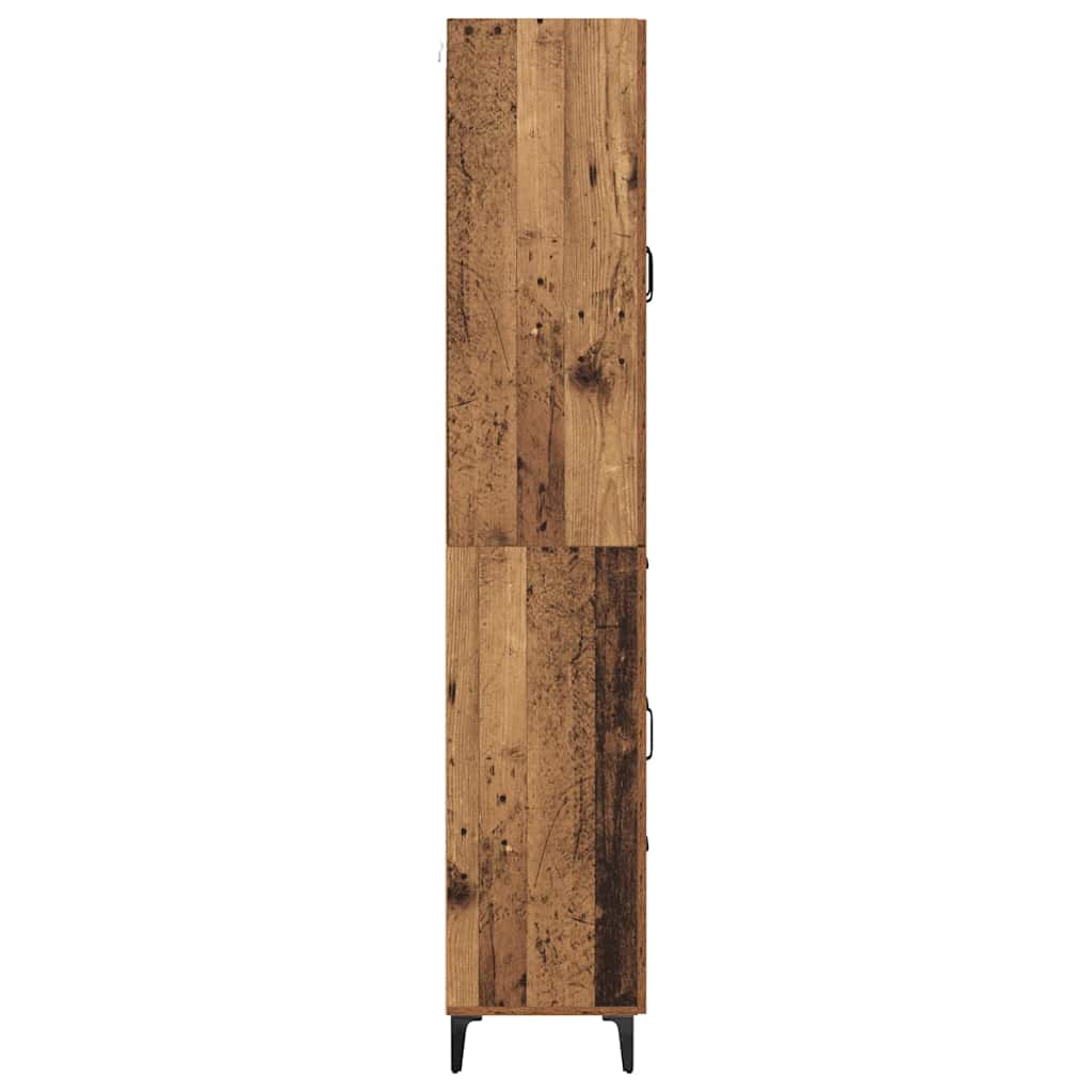 Highboard Wandmontiert Altholz 69,5 x 34 x 180 cm Holzwerkstoff