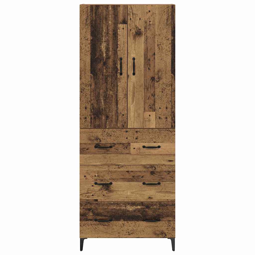 vidaXL Highboard Wandmontiert Altholz 69,5 x 34 x 180 cm Holzwerkstoff