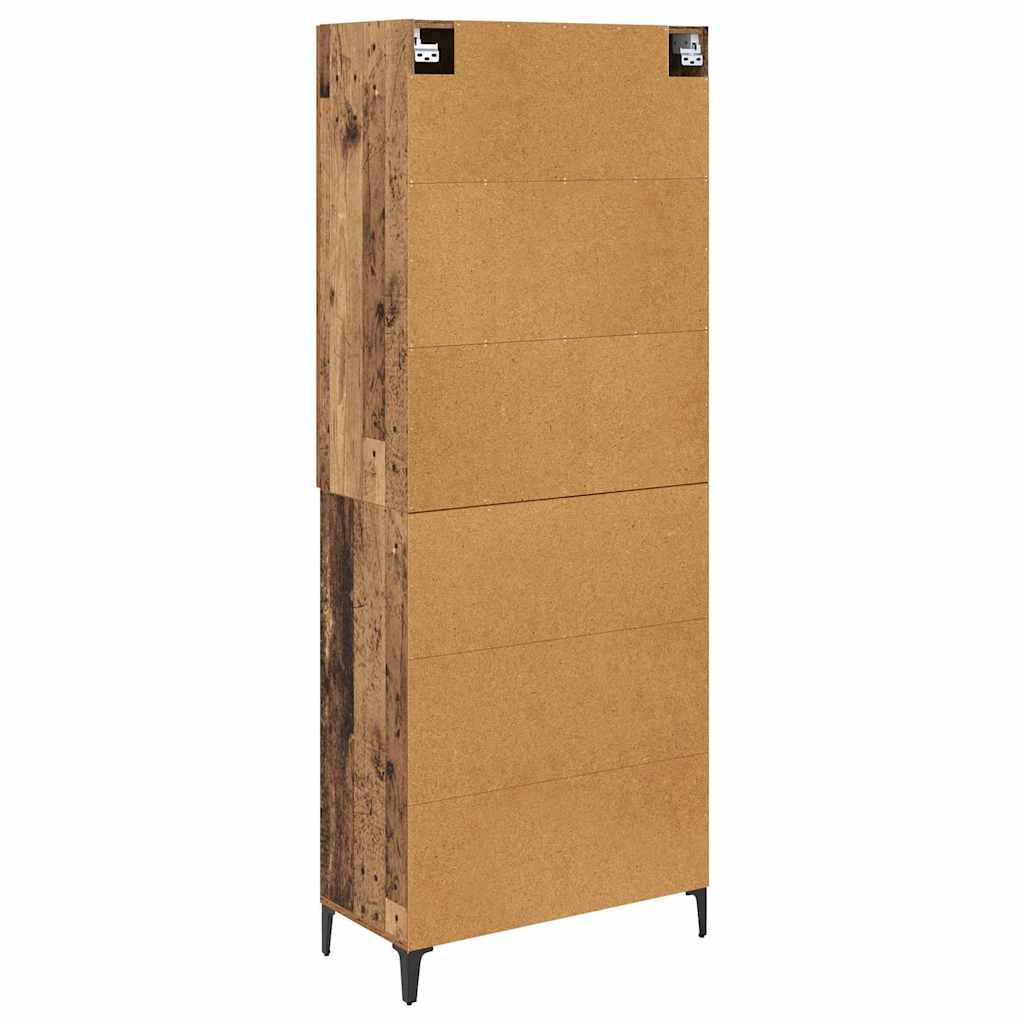 vidaXL Highboard Wandmontiert Altholz 69,5 x 34 x 180 cm Holzwerkstoff