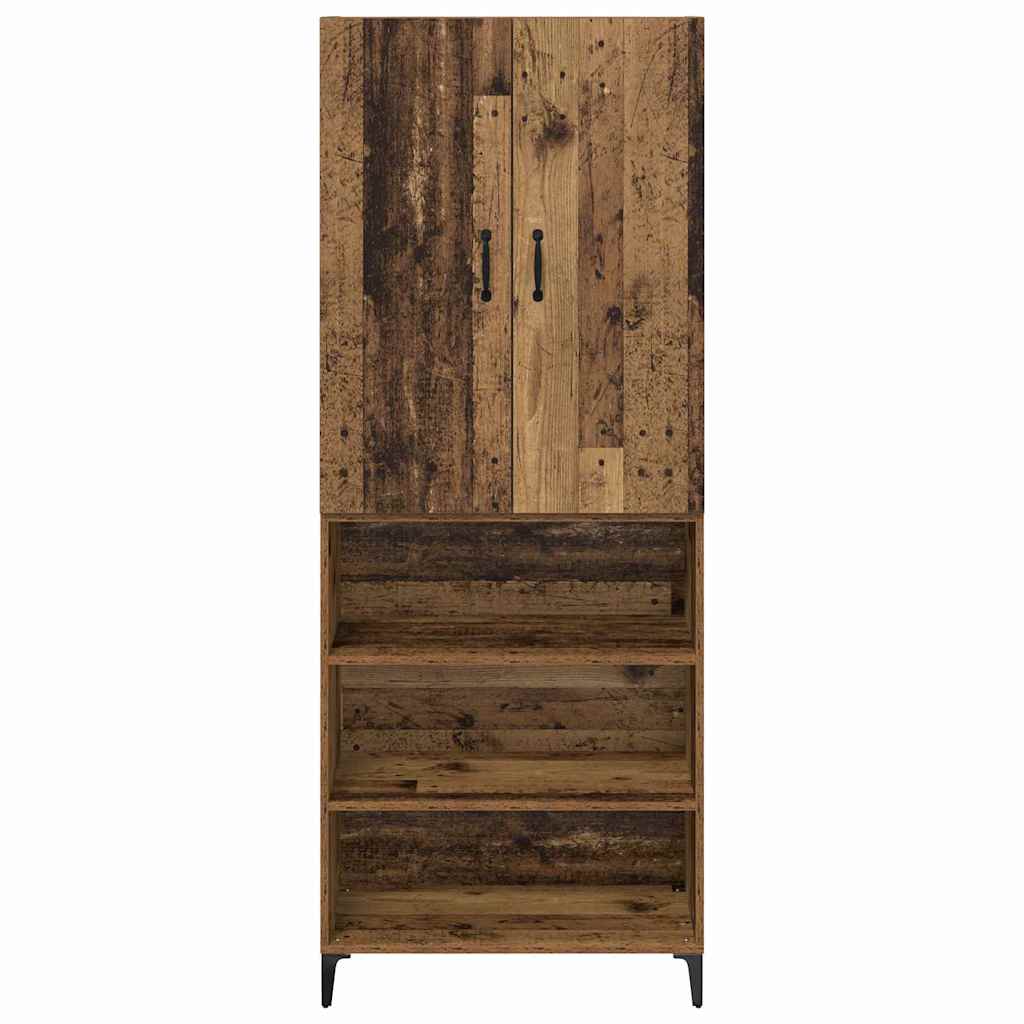 vidaXL Highboard Wandmontiert Altholz 69,5 x 34 x 180 cm Holzwerkstoff