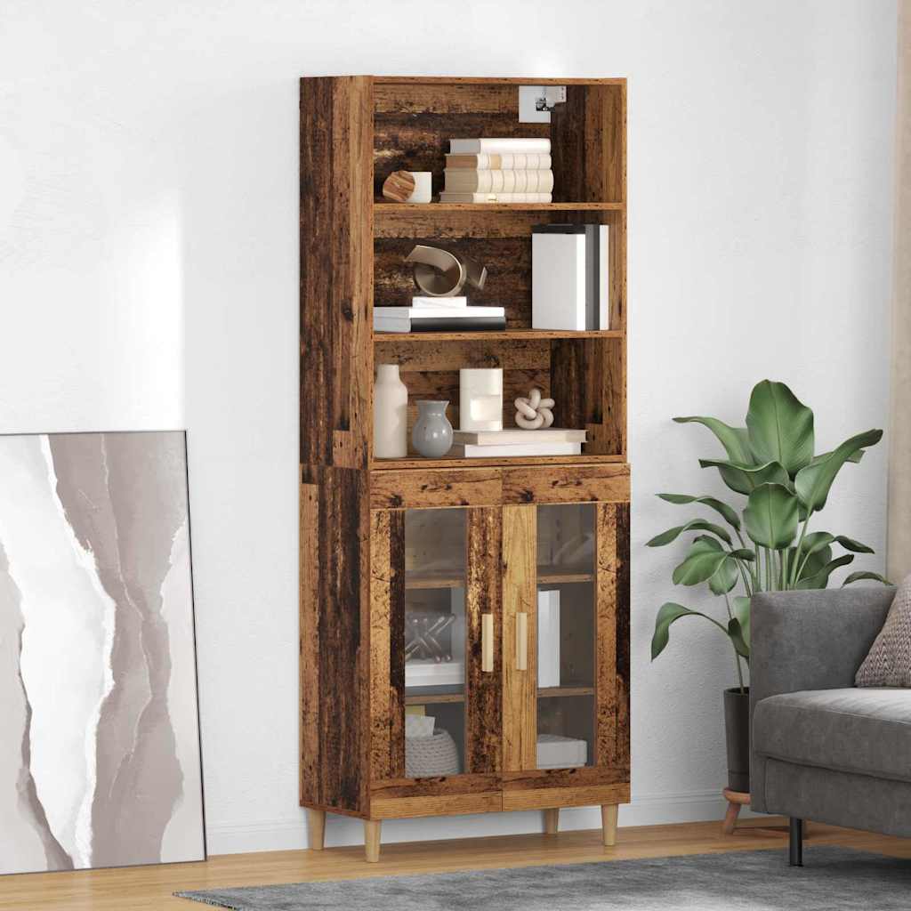 vidaXL Highboard Altholz 69,5 x 32,5 x 180 cm Holzwerkstoff