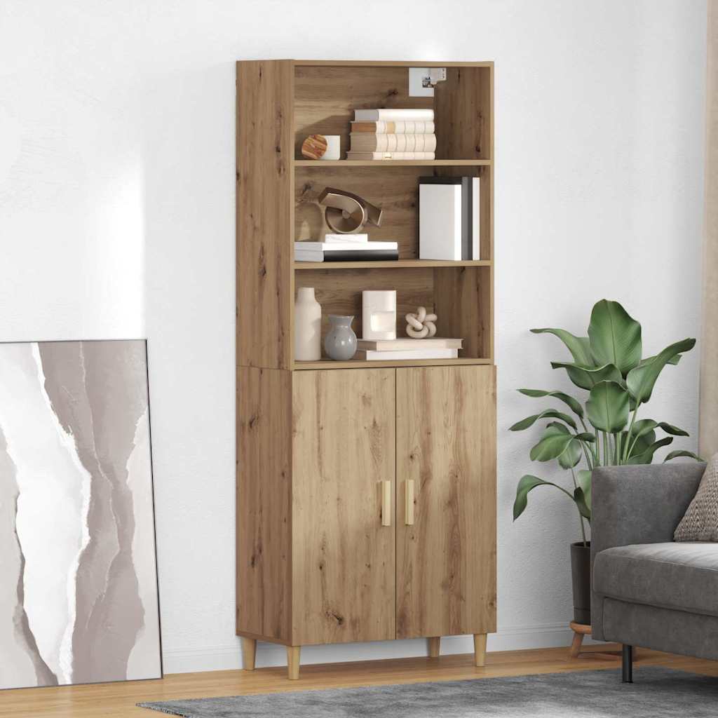 vidaXL Highboard Altholz 69,5 x 32,5 x 180 cm Holzwerkstoff