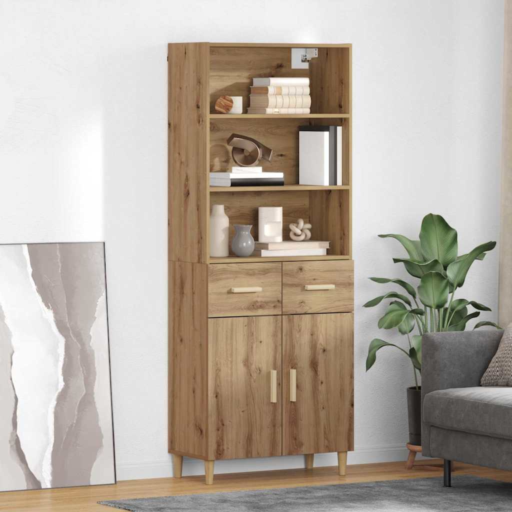 vidaXL Highboard Altholz 69,5 x 32,5 x 180 cm Holzwerkstoff