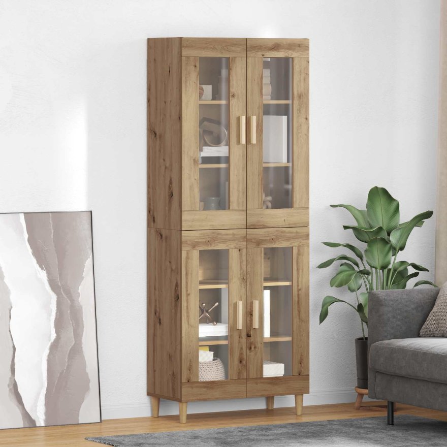 vidaXL Highboard Altholz 69,5 x 34 x 180 cm Holzwerkstoff