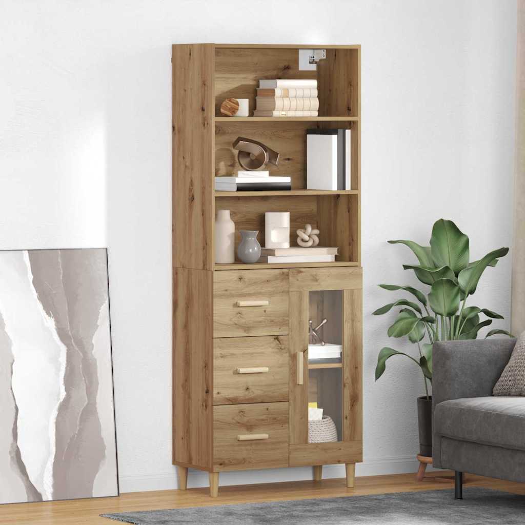 vidaXL Highboard Altholz 69,5 x 32,5 x 180 cm Holzwerkstoff