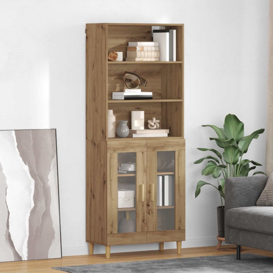 vidaXL Highboard Altholz 69,5 x 32,5 x 180 cm Holzwerkstoff