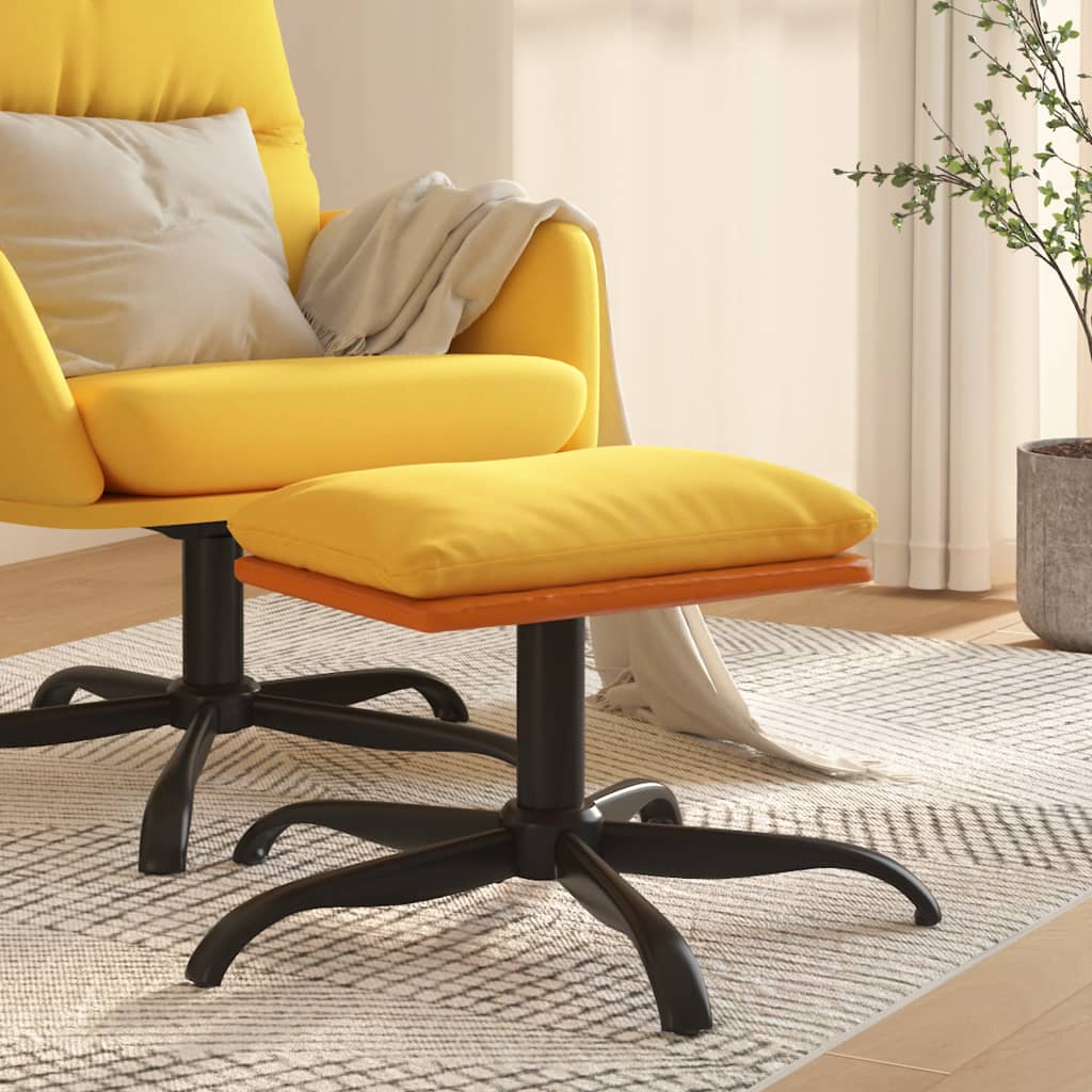 vidaXL Fußhocker Creme 60x60x36 cm Stoff und Kunstleder