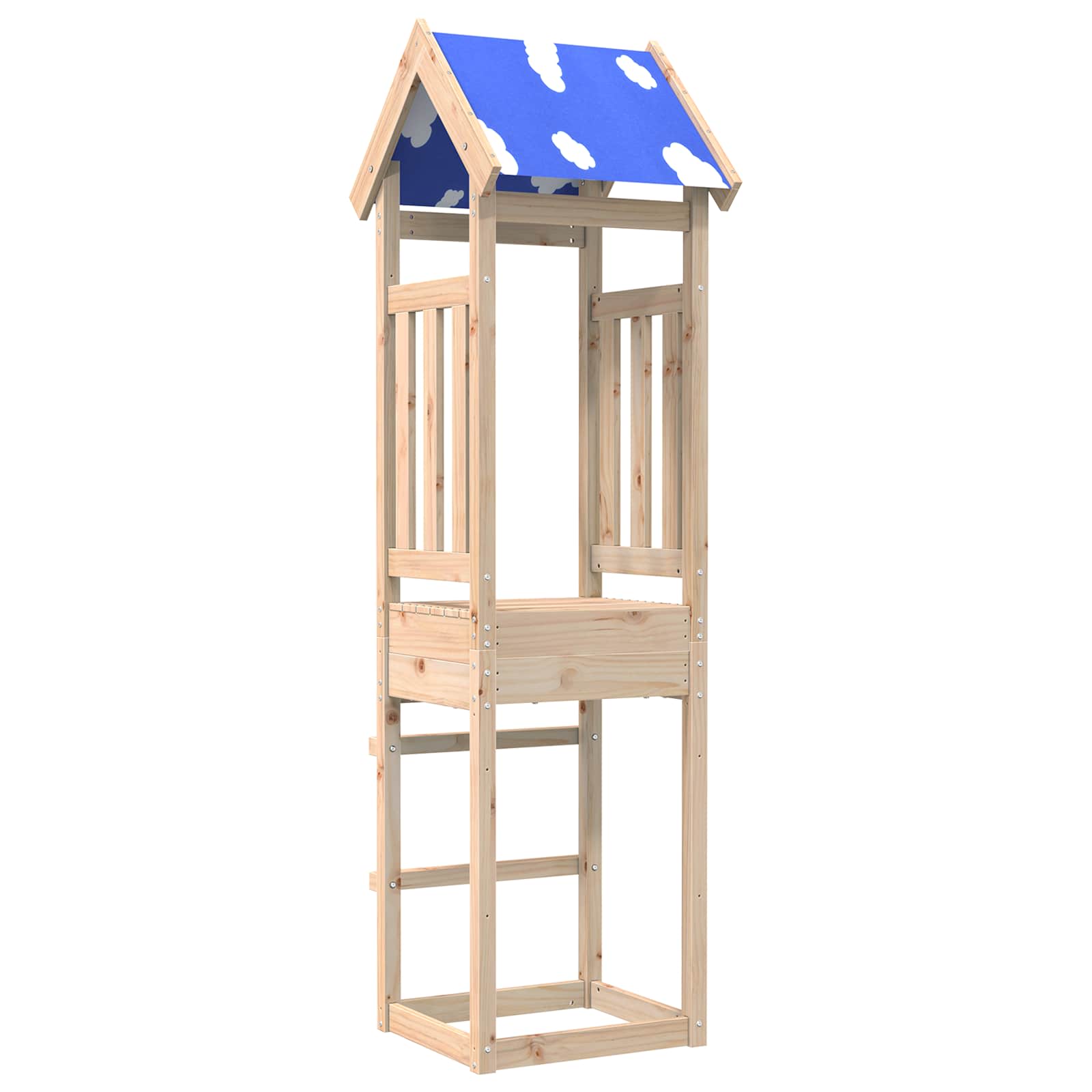 vidaXL Spielturm Braun 52,5 x 46,5 x 208 cm Massives Kiefernholz