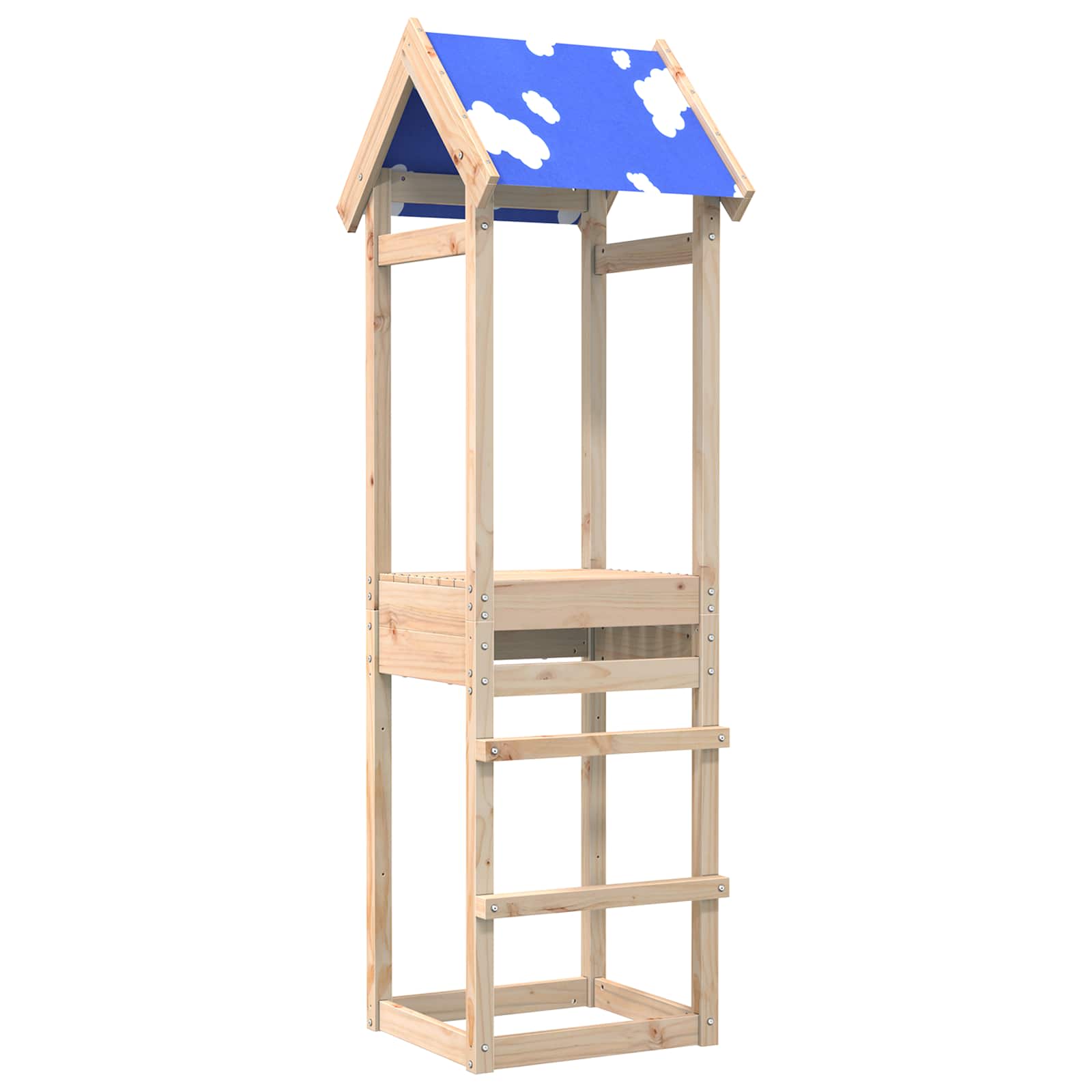 vidaXL Spielturm Braun 52,5 x 46,5 x 195 cm Massives Kiefernholz