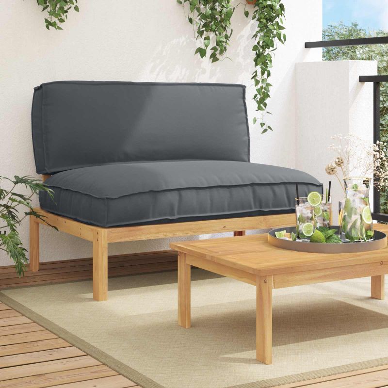 vidaXL Sofa Set Uni Anthrazit 131,5 x 92 x 69 cm Massivholz Akazie