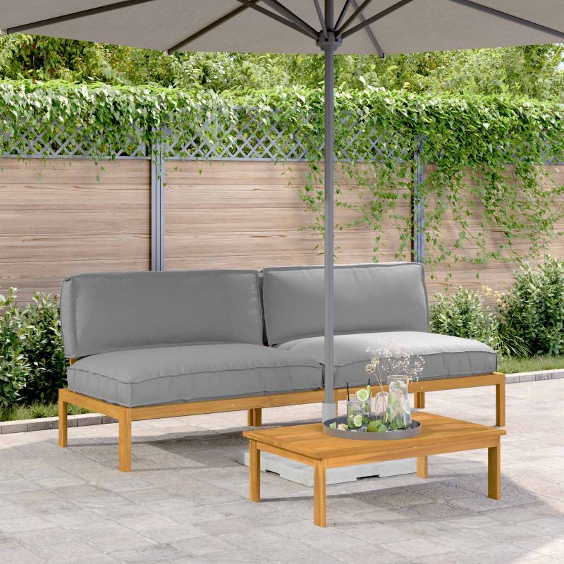 vidaXL Sofa Set Uni Anthrazit 131,5 x 92 x 69 cm Massivholz Akazie