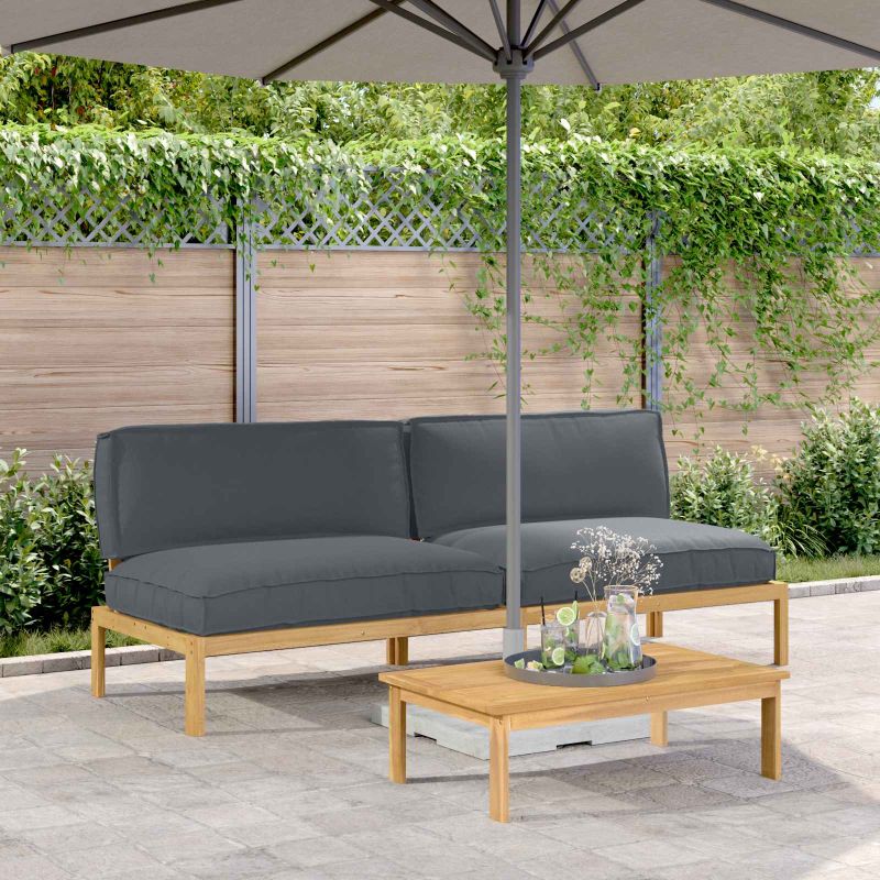 vidaXL Sofa Set Uni Anthrazit 131,5 x 92 x 69 cm Massivholz Akazie