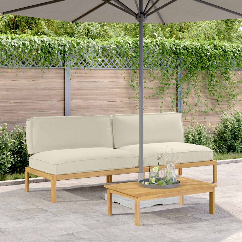 vidaXL Sofa Set Uni Anthrazit 131,5 x 92 x 69 cm Massivholz Akazie