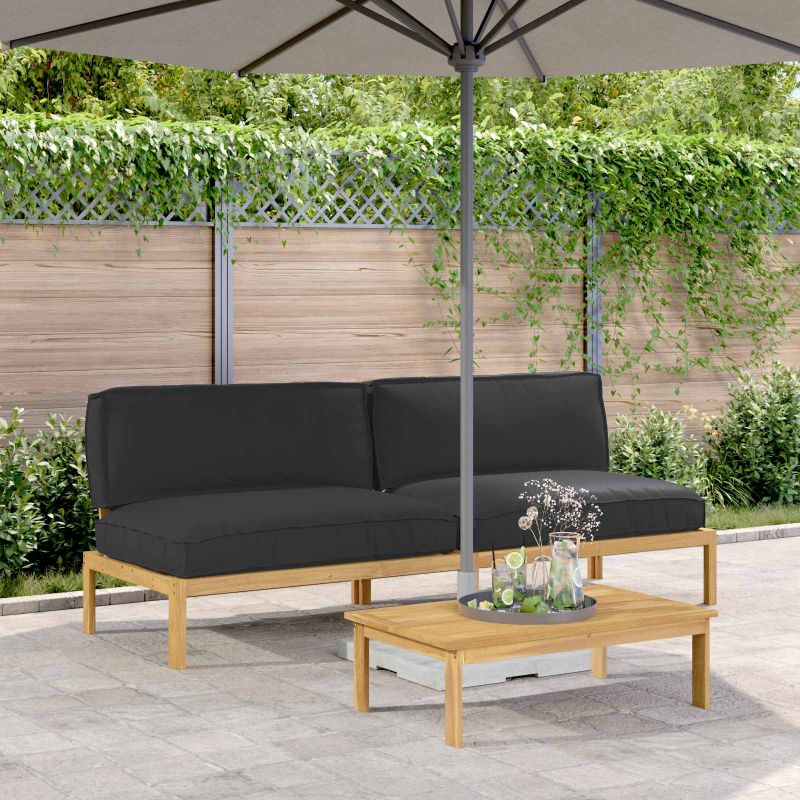 vidaXL Sofa Set Uni Anthrazit 131,5 x 92 x 69 cm Massivholz Akazie