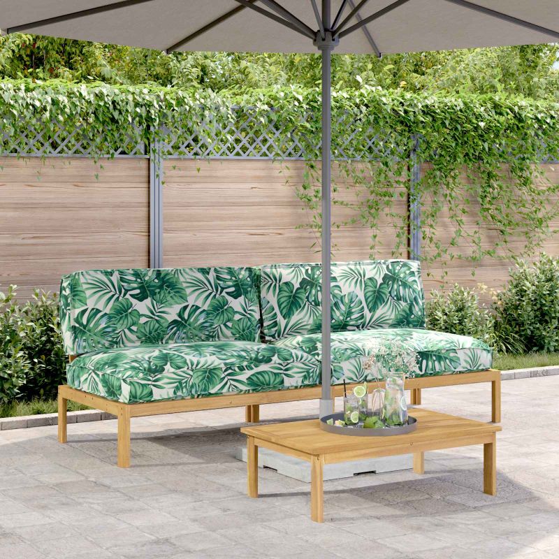 vidaXL Sofa Set Uni Anthrazit 131,5 x 92 x 69 cm Massivholz Akazie