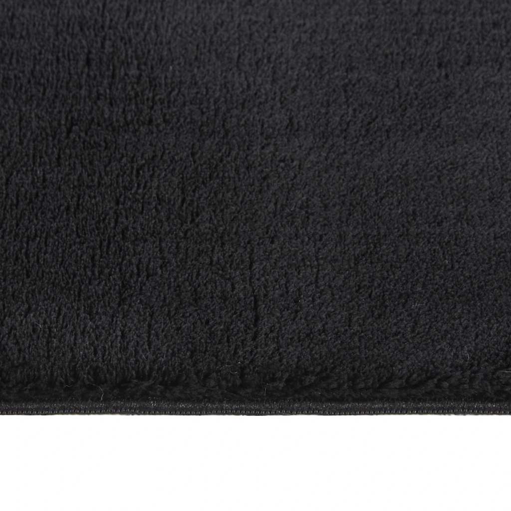 vidaXL Teppich Waschbar Flauschig Kurzflor 160x230 Rutschfest Schwarz