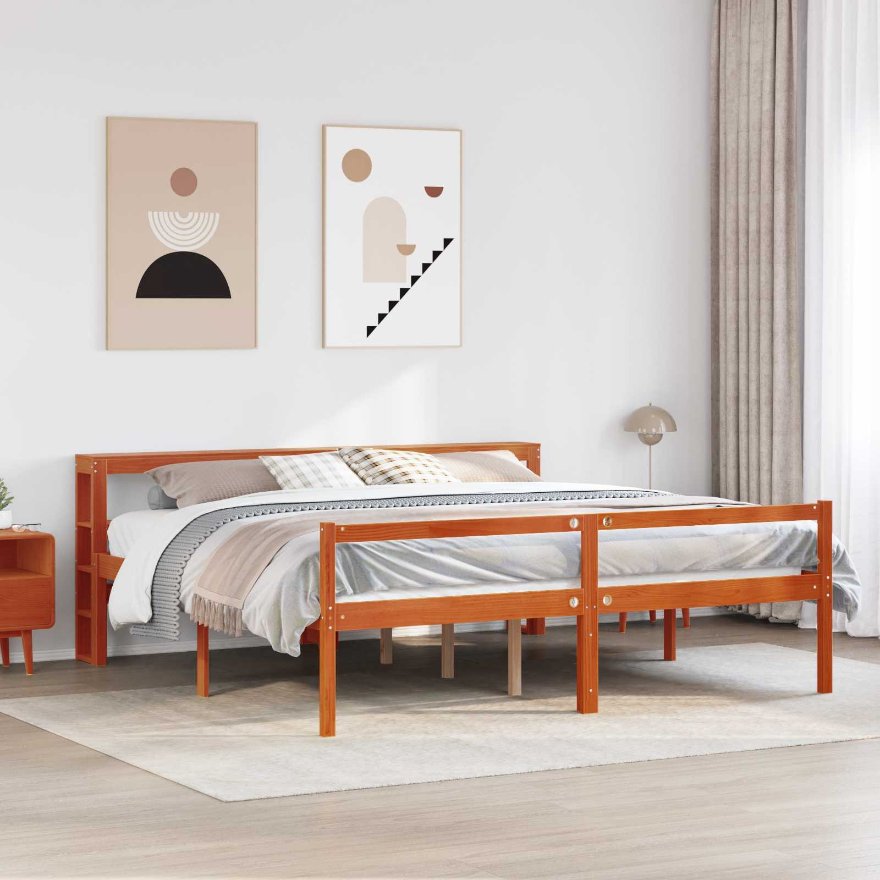 vidaXL Seniorenbett mit Kopfteil 75x190 cm Massivholz Kiefer