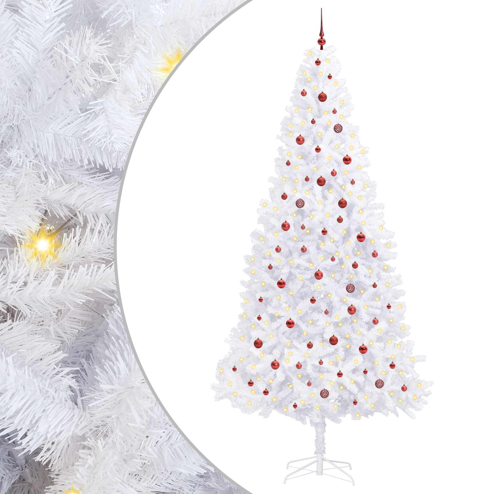 vidaXL Künstlicher Weihnachtsbaum Weiß 300 cm PVC und Stahl