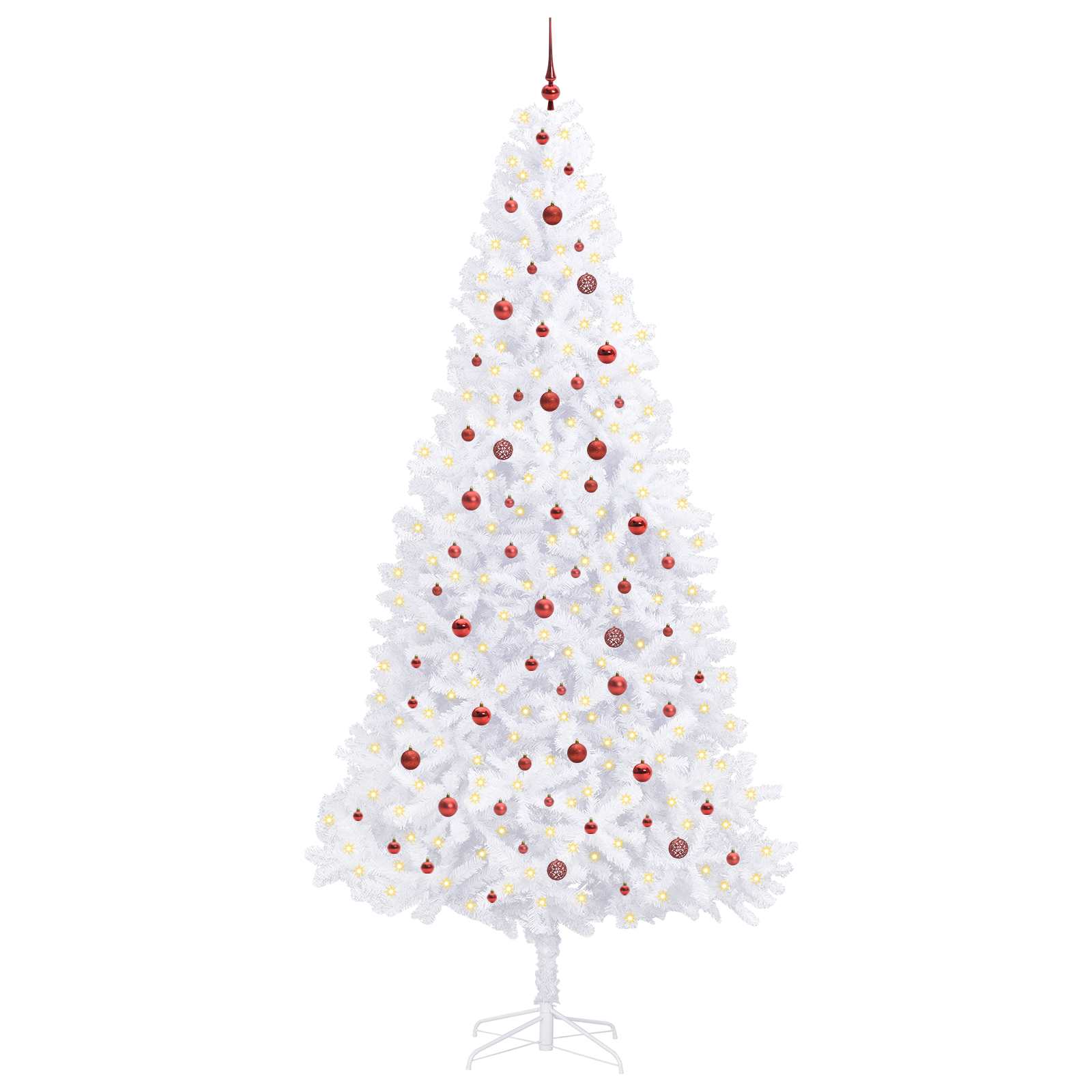 vidaXL Künstlicher Weihnachtsbaum Weiß 300 cm PVC und Stahl