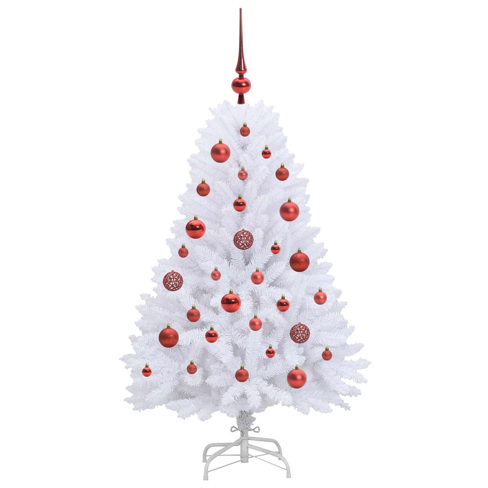 vidaXL Künstlicher klappbarer Weihnachtsbaum Weiß 120 cm PVC und Stahl