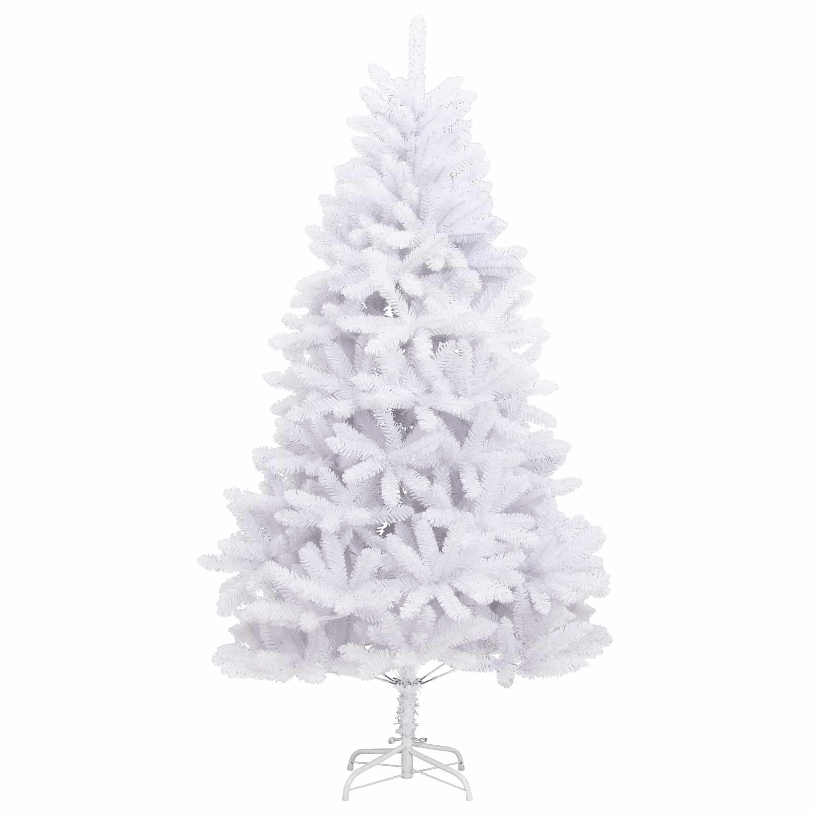 vidaXL Künstlicher klappbarer Weihnachtsbaum Weiß 180 cm PVC und Stahl