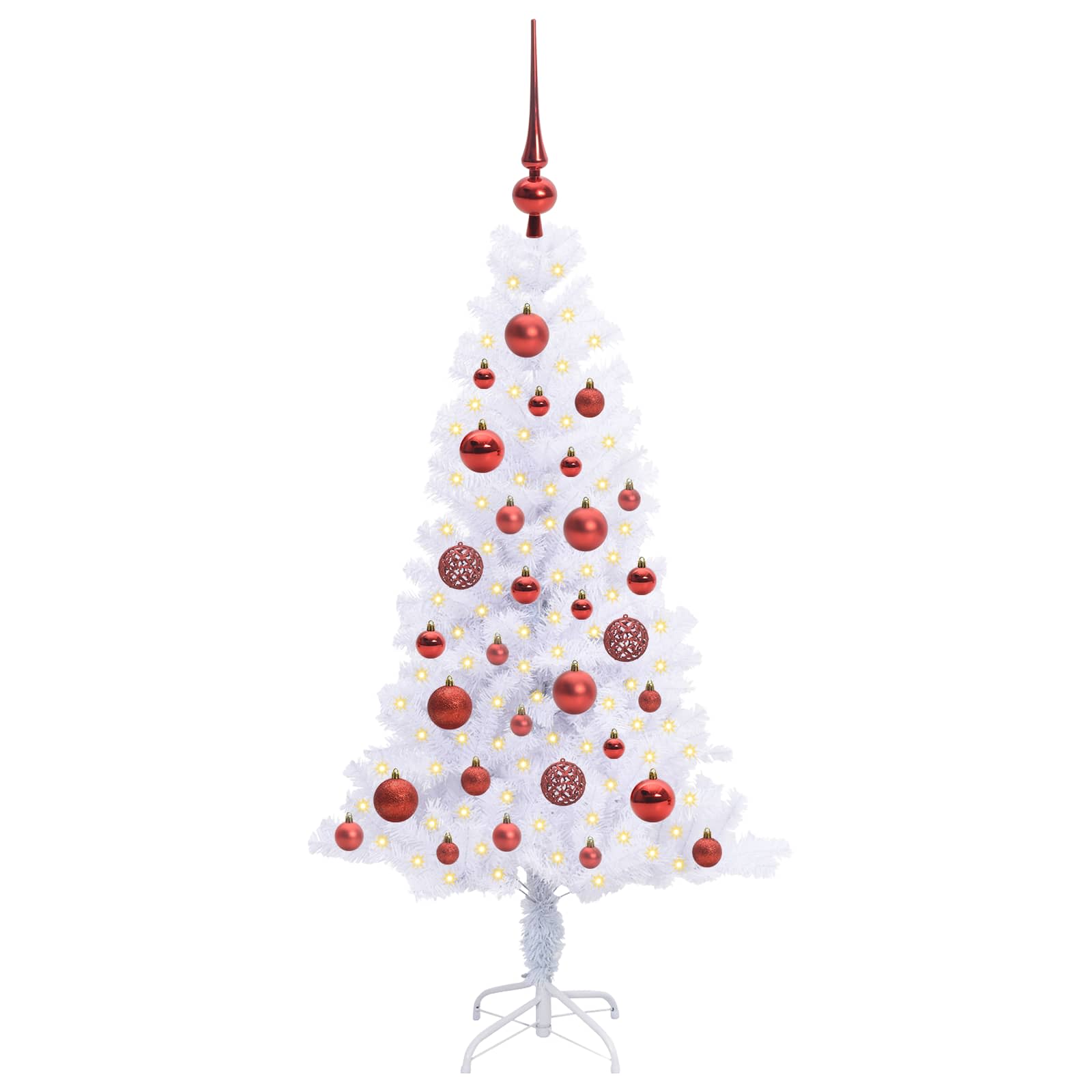 vidaXL Künstlicher Weihnachtsbaum Weiß 120 cm PVC und Stahl