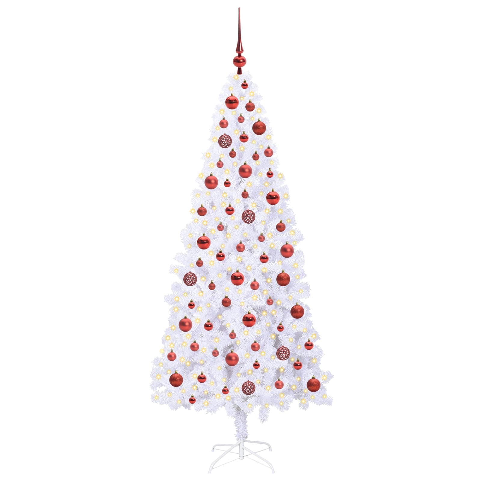 vidaXL Künstlicher Weihnachtsbaum Weiß 180 cm PVC und Stahl