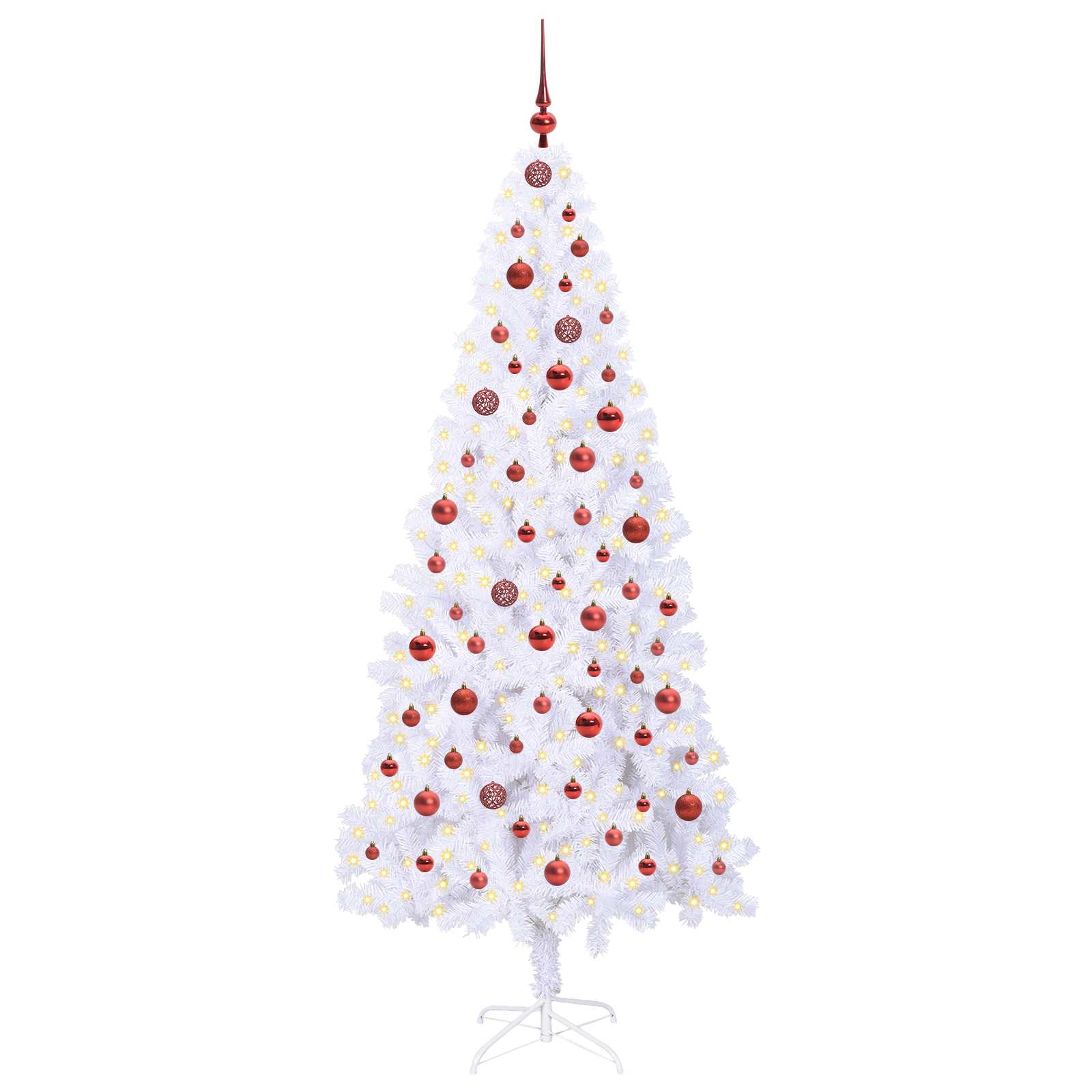 vidaXL Künstlicher Weihnachtsbaum Weiß 210 cm PVC und Stahl