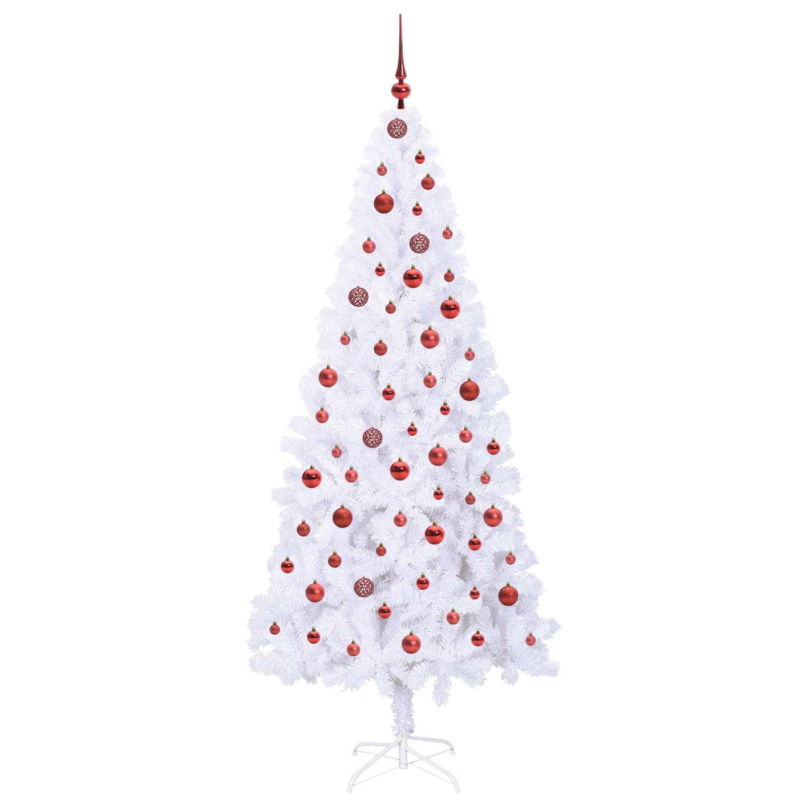 vidaXL Künstlicher Weihnachtsbaum Weiß 210 cm PVC und Stahl