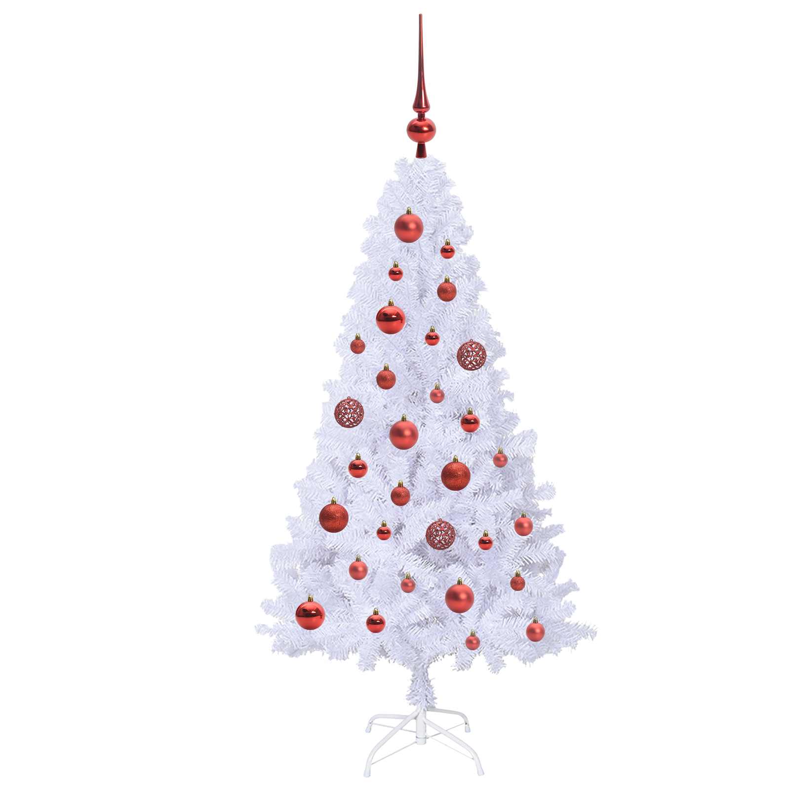 vidaXL Künstlicher Weihnachtsbaum Weiß 120 cm PVC und Stahl