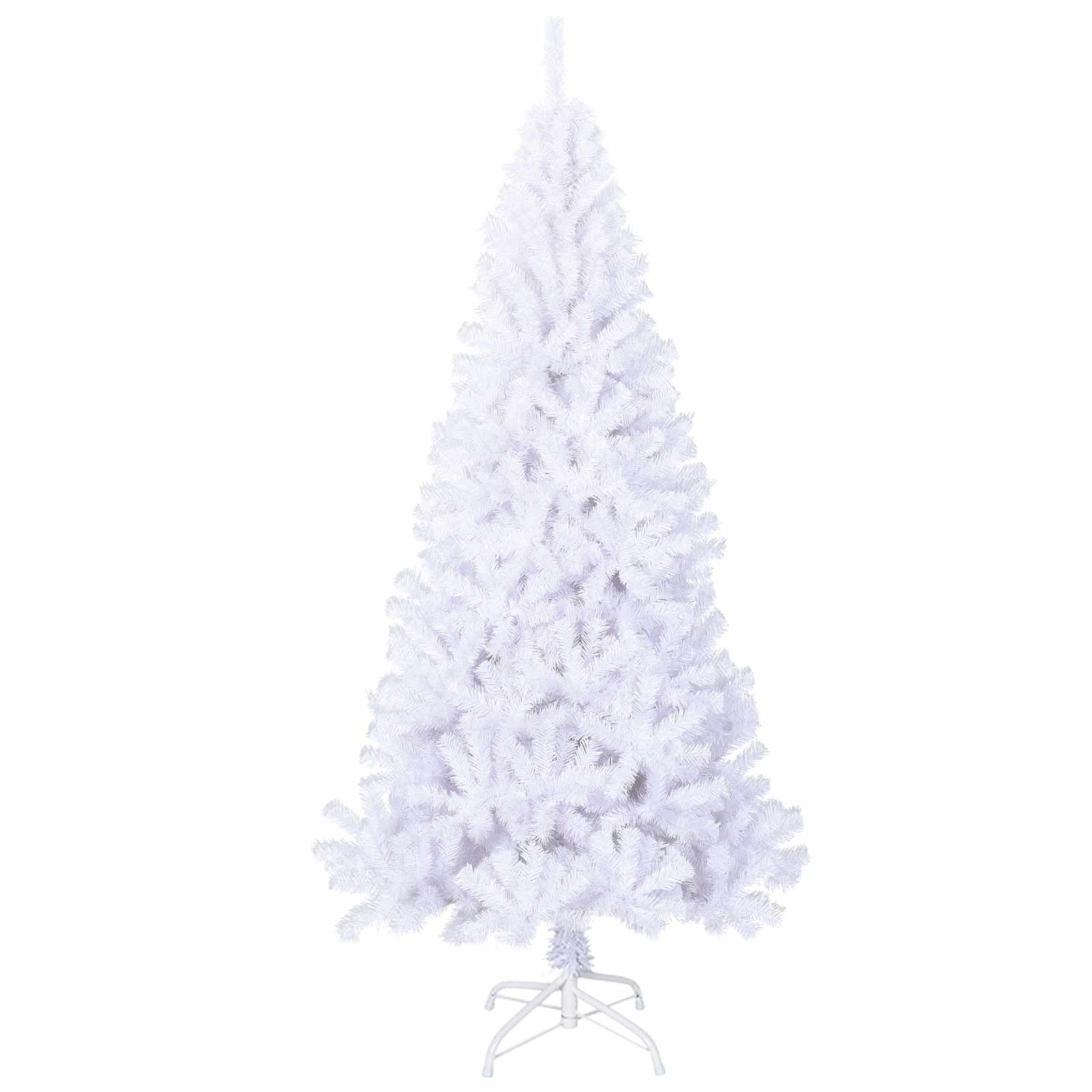 vidaXL Künstlicher Weihnachtsbaum Weiß 180 cm PVC und Stahl