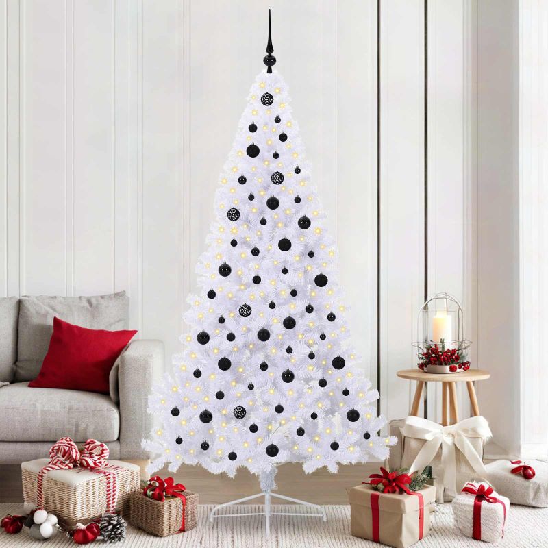 vidaXL Künstlicher Weihnachtsbaum Weiß 180 cm PVC und Stahl