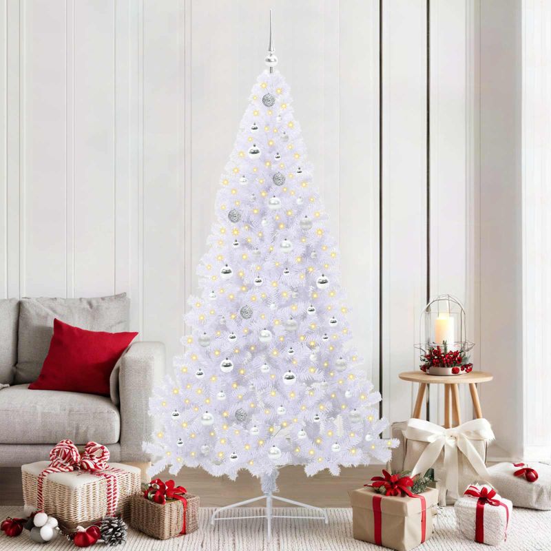 vidaXL Künstlicher Weihnachtsbaum Weiß 180 cm PVC und Stahl