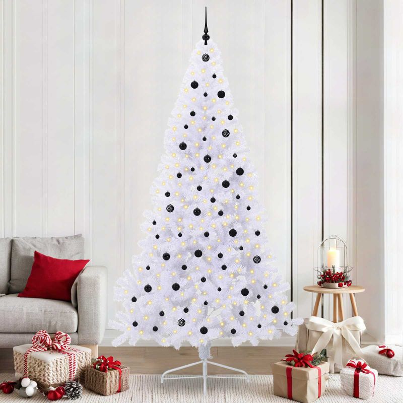 vidaXL Künstlicher Weihnachtsbaum Weiß 240 cm PVC und Stahl