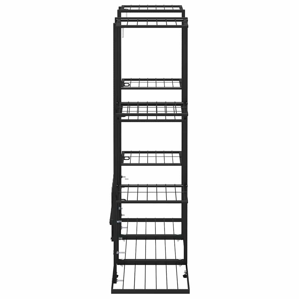 vidaXL Blumenständer 94,5x25x89 cm Schwarz Eisen