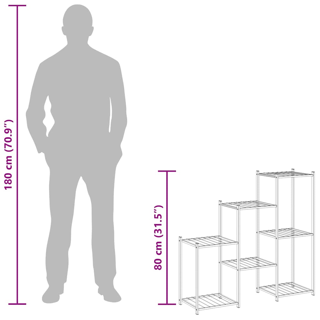 vidaXL Blumenständer 83x25x80 cm Schwarz Eisen