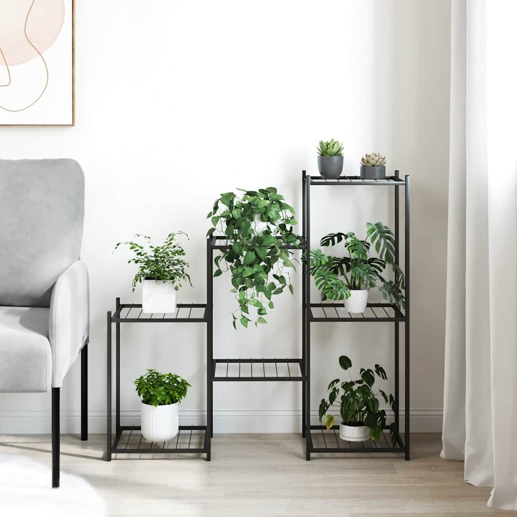 vidaXL Blumenständer 83x25x80 cm Schwarz Eisen