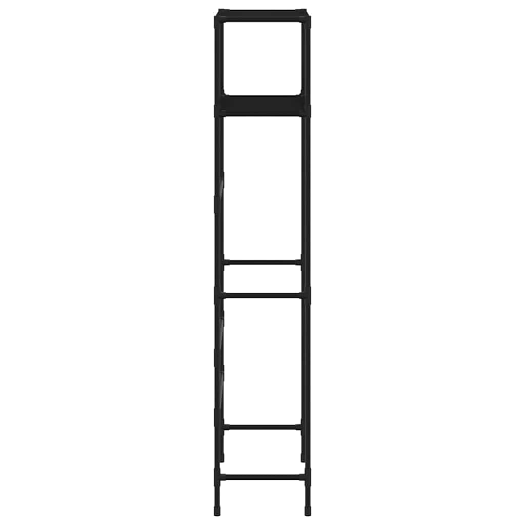 vidaXL Toilettenregal 2 Ablagen Schwarz 53,5x28x143 cm Eisen