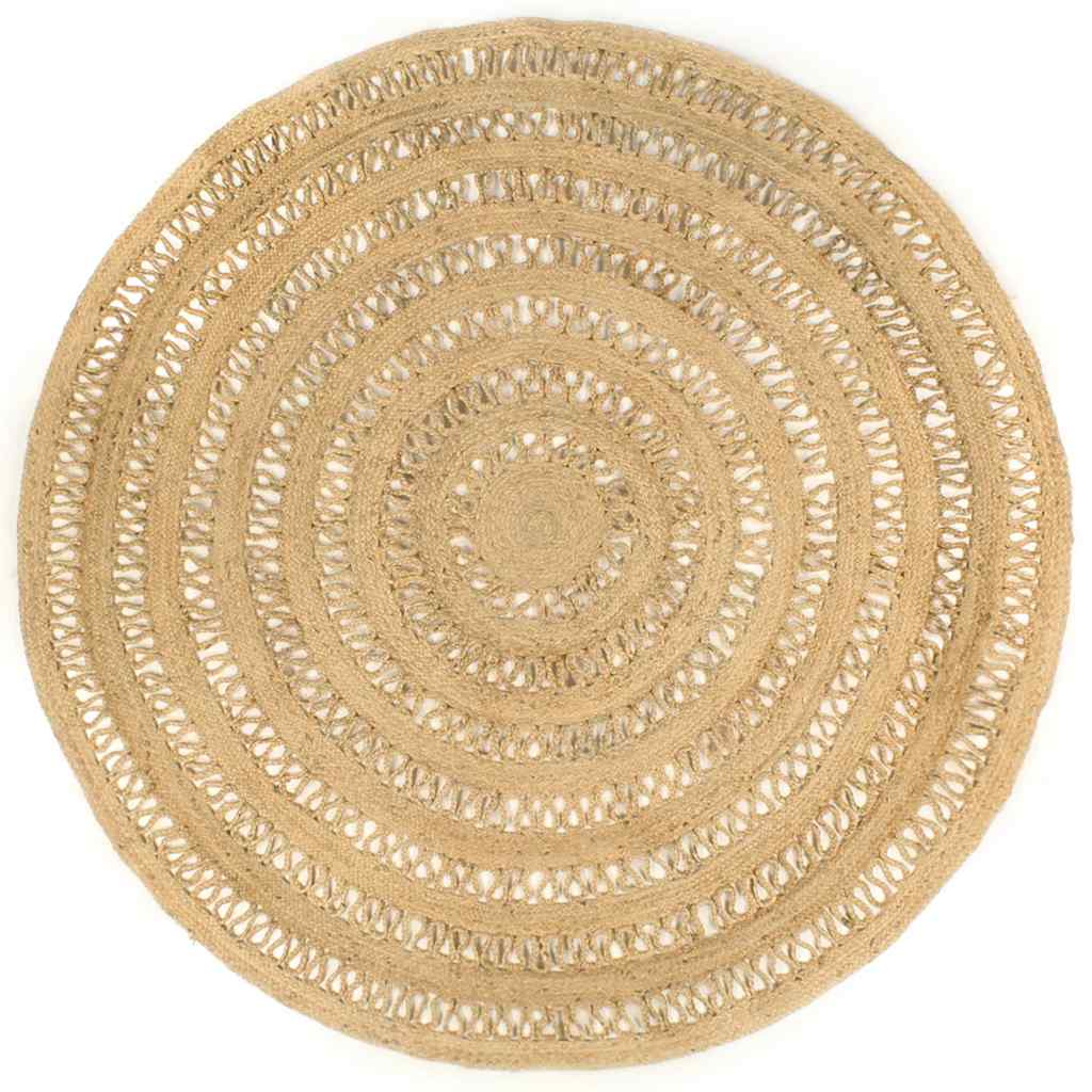 Teppich Handgefertigt Jute Geflochten 90 cm