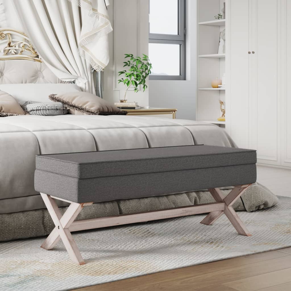 vidaXL Hocker mit Stauraum 45x45x49 cm Leinen