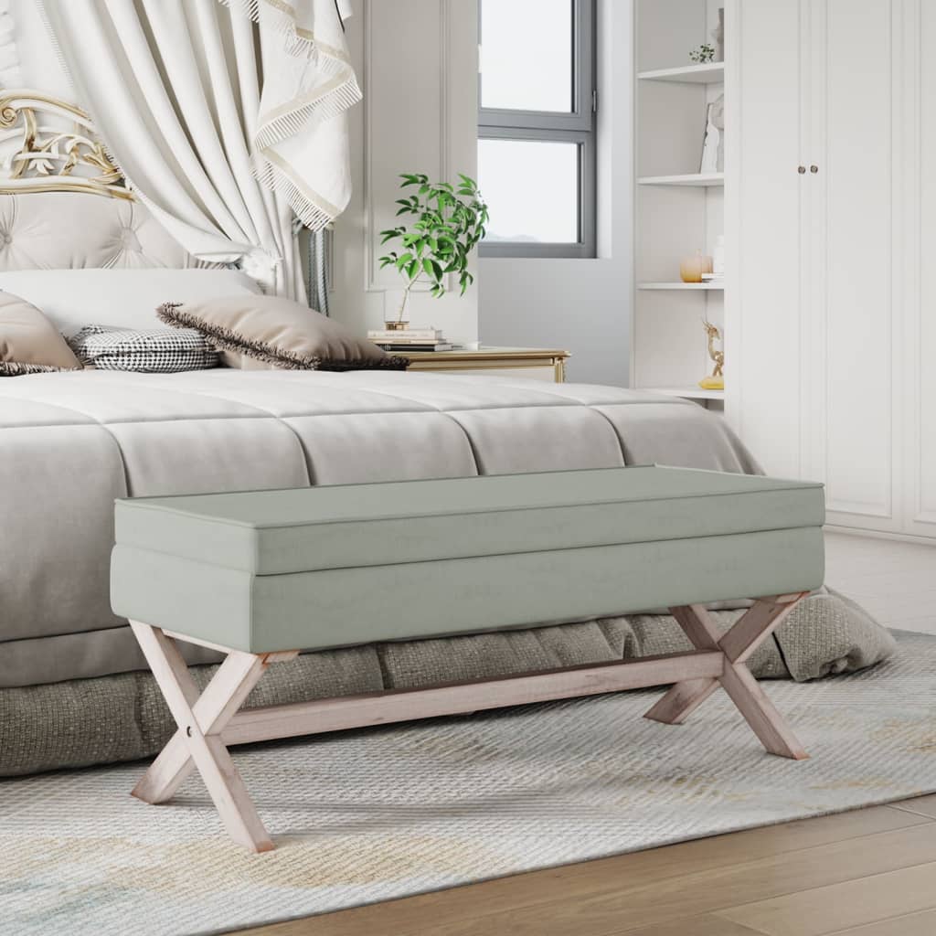 vidaXL Hocker mit Stauraum 45x45x49 cm Leinen